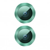 Baseus Alloy Protection Ring Lens Film (SGAPIPH61S-AJT06)- предпазни стъклени лещи за камерата на iPhone 11 (зелен)