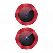 Baseus Alloy Protection Ring Lens Film (SGAPIPH61S-AJT09) - предпазни стъклени лещи за камерата на iPhone 11 (червен)
