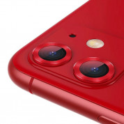Baseus Alloy Protection Ring Lens Film (SGAPIPH61S-AJT09) - предпазни стъклени лещи за камерата на iPhone 11 (червен) 2