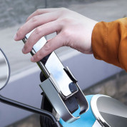 Baseus Armor Motorcycle Phone Holder (SUKJA-0S) - универсална поставка за колело и мотоциклет за мобилни телефони (сребрист) 10
