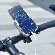 Baseus Armor Motorcycle Phone Holder (SUKJA-0S) - универсална поставка за колело и мотоциклет за мобилни телефони (сребрист) 16