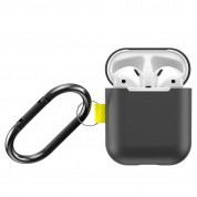 Baseus Lets Go Silica Gel Case - силиконов калъф с карабинер за Apple Airpods & Apple Airpods 2 (черен) 5