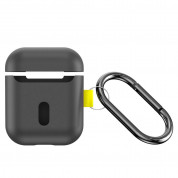 Baseus Lets Go Silica Gel Case - силиконов калъф с карабинер за Apple Airpods & Apple Airpods 2 (черен) 1