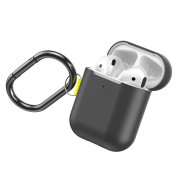 Baseus Lets Go Silica Gel Case - силиконов калъф с карабинер за Apple Airpods & Apple Airpods 2 (черен) 2