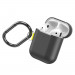 Baseus Lets Go Silica Gel Case - силиконов калъф с карабинер за Apple Airpods & Apple Airpods 2 (черен) 3
