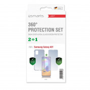 4smarts 360° Protection Set Limited Cover - тънък силиконов кейс и стъклено защитно покритие за дисплея на Samsung Galaxy A31 (прозрачен) 1