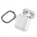 Baseus Lets Go Silica Gel Case - силиконов калъф с карабинер за Apple Airpods & Apple Airpods 2 (бял) 3