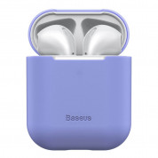 Baseus Super Thin Silica Gel Case - силиконов калъф за Apple Airpods & Apple Airpods 2 (лилав) 1