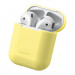 Baseus Super Thin Silica Gel Case - силиконов калъф за Apple Airpods & Apple Airpods 2 (жълт) 1