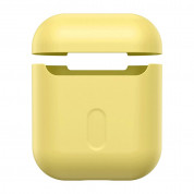 Baseus Super Thin Silica Gel Case - силиконов калъф за Apple Airpods & Apple Airpods 2 (жълт) 4