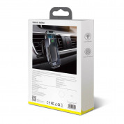 Baseus Milky Way Wireless Charger Car Vent Mount - поставка за радиатора на кола с безжично зареждане за Qi съвместими смартфони (черен) 7