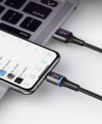 Baseus Halo 3-in-1 USB Cable - универсален USB кабел с Lightning, microUSB и USB-C конектори (120 см) (черен) 5