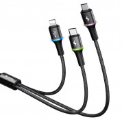 Baseus Halo 3-in-1 USB Cable with micro USB, Lightning and USB-C connectors (120 cm) (black) 2