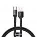 Baseus Halo USB-C Cable 40W (CATGH-F01) - кабел с въжена оплетка за устройства с USB-C порт (50 см) (черен)  1