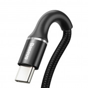 Baseus Halo USB-C Cable 40W (CATGH-F01) - кабел с въжена оплетка за устройства с USB-C порт (50 см) (черен)  1