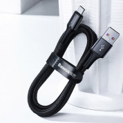 Baseus Halo USB-C Cable 40W (CATGH-F01) - кабел с въжена оплетка за устройства с USB-C порт (50 см) (черен)  6