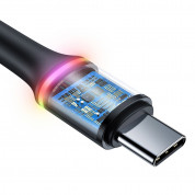 Baseus Halo USB-C Cable 40W (CATGH-G01) - кабел с въжена оплетка за устройства с USB-C порт (100 см) (черен)  2