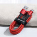 Baseus Halo USB-C Cable 40W (CATGH-G09) - кабел с въжена оплетка за устройства с USB-C порт (100 см) (червен)  8