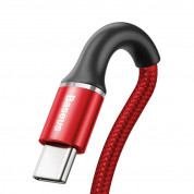 Baseus Halo USB-C Cable 40W (CATGH-G09) - кабел с въжена оплетка за устройства с USB-C порт (100 см) (червен)  1