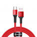 Baseus Halo USB-C Cable 40W (CATGH-H09) - кабел с въжена оплетка за устройства с USB-C порт (200 см) (червен)  1