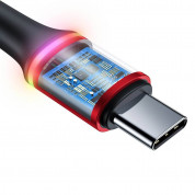 Baseus Halo USB-C Cable 40W (CATGH-H09) - кабел с въжена оплетка за устройства с USB-C порт (200 см) (червен)  2