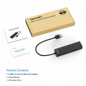 TeckNet EHU01043BA02-V2 USB 3.0 HUB Ethernet Network Adapter - USB адаптер с USB хъб и Ethernet порт 6