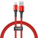 Baseus Halo USB Lightning Cable (CALGH-D09) - Lightning USB кабел за Apple устройства с Lightning порт (25 см) (червен) 1