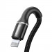 Baseus Halo USB Lightning Cable (CALGH-E01) - Lightning USB кабел за Apple устройства с Lightning порт (300 см) (черен) 2