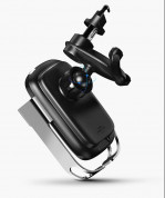 Baseus Rock Solid Wireless Charger Car Mount (WXHW01-0S) - поставка за радиатора на кола с безжично зареждане за Qi съвместими смартфони (сребрист) 9