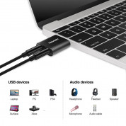 TeckNet UA110 v2 Aluminum USB External Stereo Sound Adapter - аудио адаптер за компютри (черен) 2