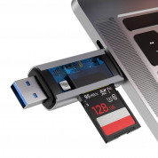 Baseus Lentil Cabin USB-C & USB-A Memory Card Reader (CADKQ-B0G) - четец за карти памет за мобилни устройства (тъмносив) 3