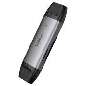 Baseus Lentil Cabin USB-C & USB-A Memory Card Reader (CADKQ-B0G) - четец за карти памет за мобилни устройства (тъмносив)