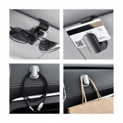 Baseus Platinum Vehicle Eyewear Clip - закачалка със самозалепващо фолио за автомобили и гладки повърхности (черен) 6
