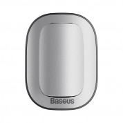 Baseus Platinum Vehicle Eyewear Clip - закачалка със самозалепващо фолио за автомобили и гладки повърхности (сребрист)