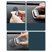 Baseus Platinum Vehicle Eyewear Clip - закачалка със самозалепващо фолио за автомобили и гладки повърхности (сребрист) 7