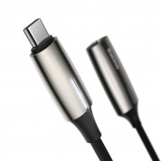 Baseus USB-C Male + 3.5mm Female Adapter L60S - пасивен адаптер USB-C към 3.5 мм аудио изход и USB-C изход за устройства с USB-C порт (тъмносив) 3