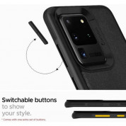 Spigen Ciel Leather Brick Case - дизайнерски кожен кейс за Samsung Galaxy S20 Ultra (черен) 6