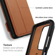 Spigen Ciel Wallet Leather Case - дизайнерски кожен калъф за Samsung Galaxy S20 Ultra (кафяв) 8