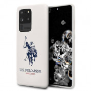 U.S. Polo Assn. Silicone Case - твърд силиконов кейс за Samsung Galaxy S20 Ultra (бял)