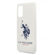 U.S. Polo Assn. Silicone Case - твърд силиконов кейс за Samsung Galaxy S20 (бял) 2