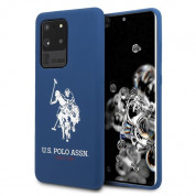 U.S. Polo Assn. Silicone Case - твърд силиконов кейс за Samsung Galaxy S20 Ultra (син)