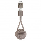 Native Union Key Lightning Cable - здрав плетен кабел, тип ключодържател с Lightning за Apple устройства (кафяв)