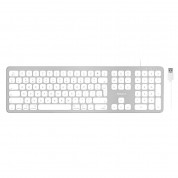 Macally Ultra Slim USB keyboard with 2 USB Ports - жична клавиатура за Mac с 2 USB порта (бял) 