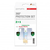 4smarts 360° Case Friendly Premium Protection Set - тънък силиконов кейс и стъклено защитно покритие за дисплея на Huawei P40 Pro (прозрачен) 1