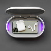 Adam Elements Omnia UVC+ Ozone Sterilizer Box - поставка за безжично зареждане и UV стерилизатор за мобилни устройства (бял)  5