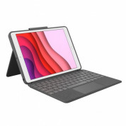 Logitech Combo Touch - безжична клавиатура и тракпад, с кейс и поставка за iPad 7 (2019), iPad 8 (2020), iPad 9 (2021) (черен)