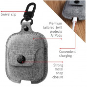 TwelveSouth AirSnap Leather Case - кожен калъф (ествествена кожа) за Apple AirPods и Apple AirPods 2 (сив) 1