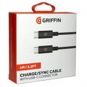 Griffin USB-C to USB-C Cable - USB-C към USB-C кабел за устройства с USB-C порт (100 см) (черен)  1