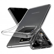Spigen Crystal Flex Case - тънък качествен силиконов (TPU) калъф за Samsung Galaxy S20 Ultra (прозрачен)  4