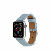 Artwizz WatchBand Leather - кожена (естествена кожа) каишка за Apple Watch 38мм, 40мм, 41мм (светлосин)